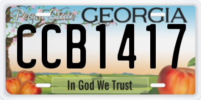 GA license plate CCB1417