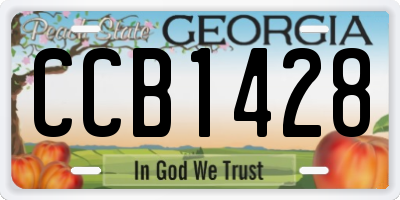 GA license plate CCB1428