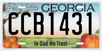 GA license plate CCB1431