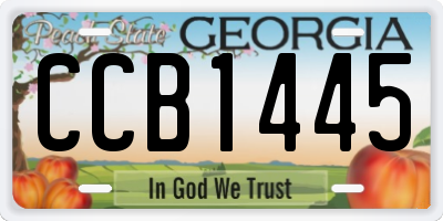 GA license plate CCB1445