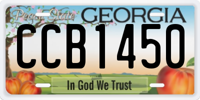 GA license plate CCB1450