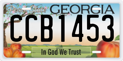 GA license plate CCB1453