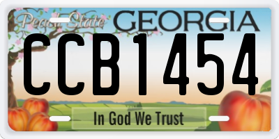 GA license plate CCB1454