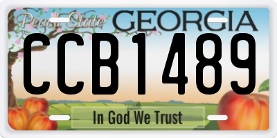 GA license plate CCB1489
