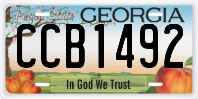 GA license plate CCB1492