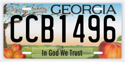 GA license plate CCB1496