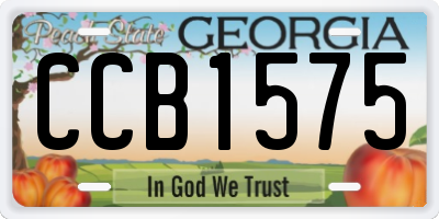 GA license plate CCB1575
