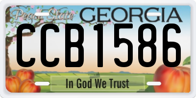 GA license plate CCB1586