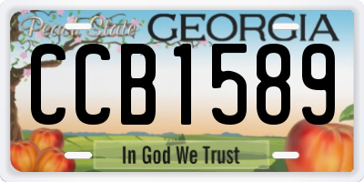 GA license plate CCB1589