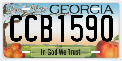 GA license plate CCB1590