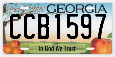 GA license plate CCB1597