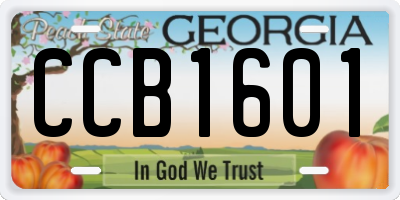 GA license plate CCB1601