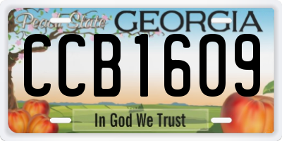 GA license plate CCB1609
