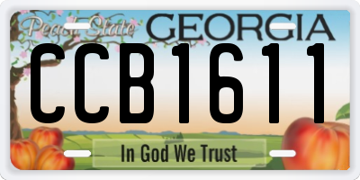 GA license plate CCB1611