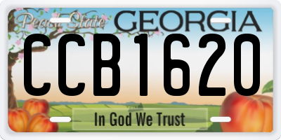 GA license plate CCB1620