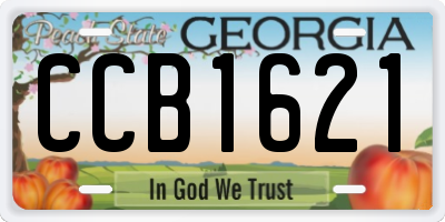 GA license plate CCB1621