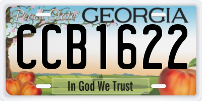 GA license plate CCB1622