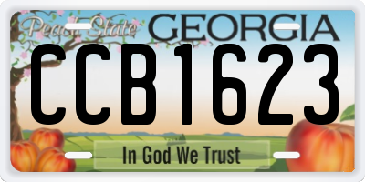 GA license plate CCB1623