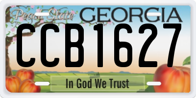 GA license plate CCB1627