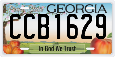 GA license plate CCB1629