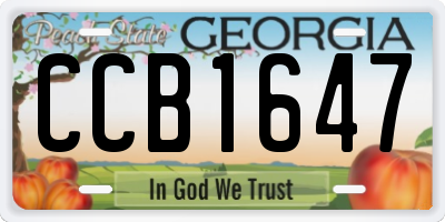 GA license plate CCB1647