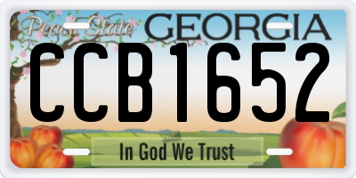 GA license plate CCB1652