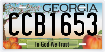 GA license plate CCB1653