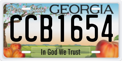 GA license plate CCB1654
