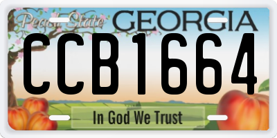 GA license plate CCB1664