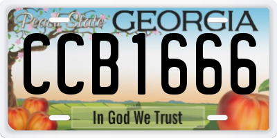GA license plate CCB1666