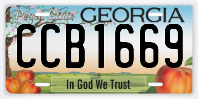GA license plate CCB1669