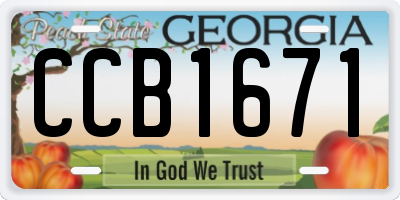 GA license plate CCB1671