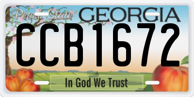 GA license plate CCB1672