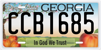 GA license plate CCB1685