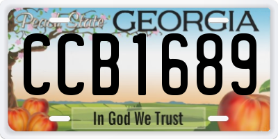 GA license plate CCB1689