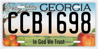 GA license plate CCB1698