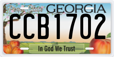 GA license plate CCB1702