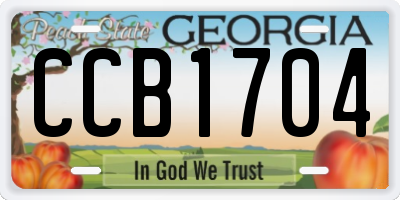 GA license plate CCB1704