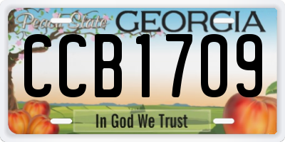 GA license plate CCB1709