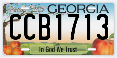 GA license plate CCB1713