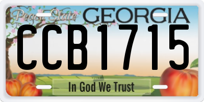 GA license plate CCB1715