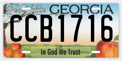 GA license plate CCB1716