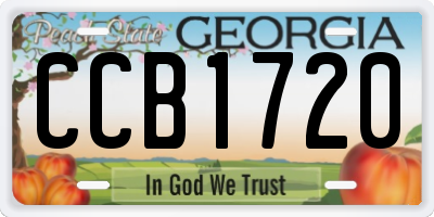 GA license plate CCB1720