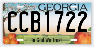 GA license plate CCB1722