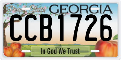 GA license plate CCB1726
