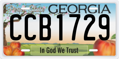 GA license plate CCB1729