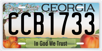 GA license plate CCB1733