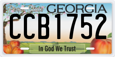GA license plate CCB1752