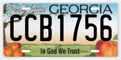 GA license plate CCB1756