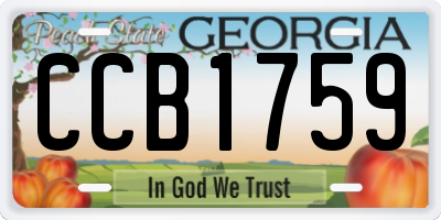 GA license plate CCB1759